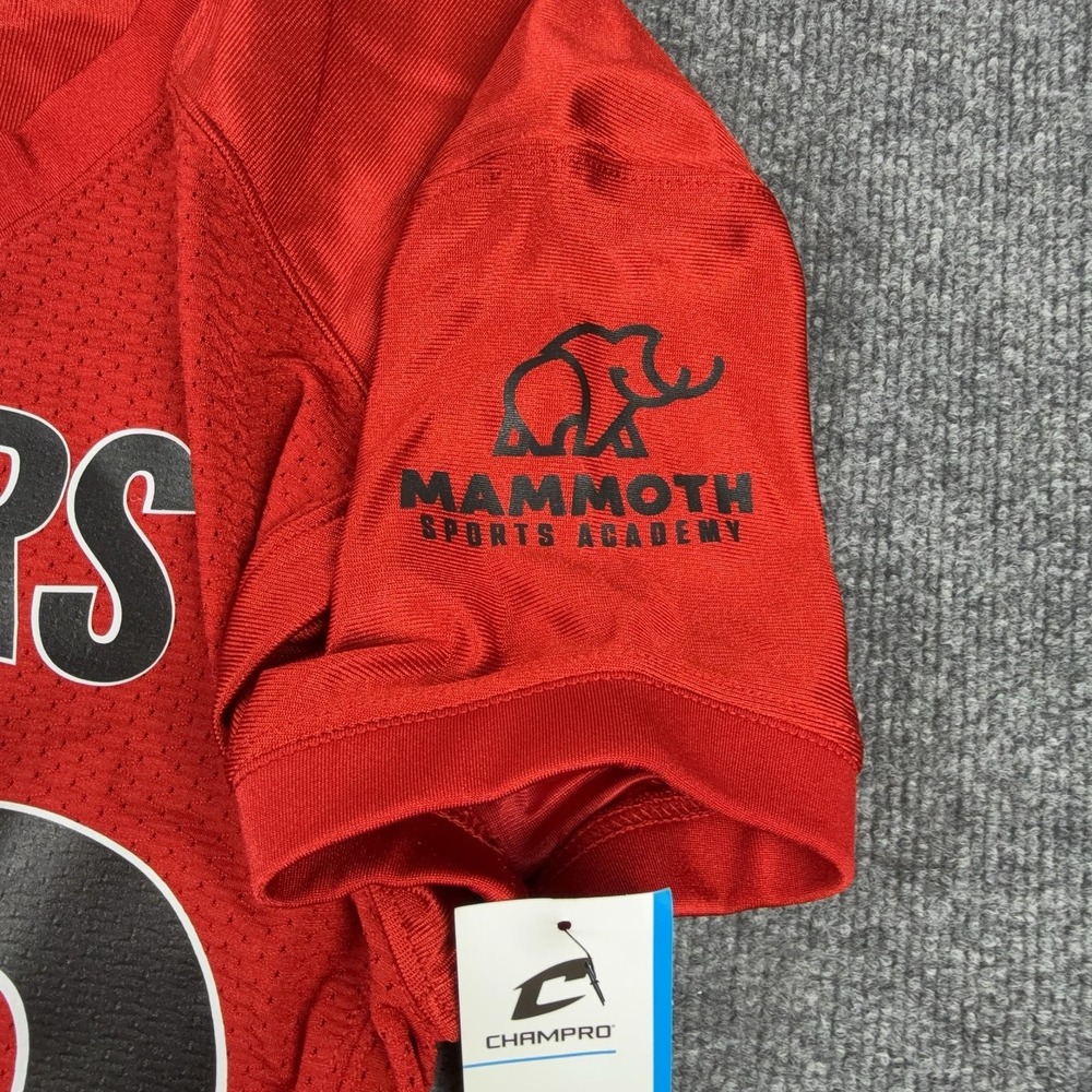 Champro Tigers Football Jersey Youth Large Scarlet Red 00 Mammoth FJ29YSCL - Picture 7 of 14